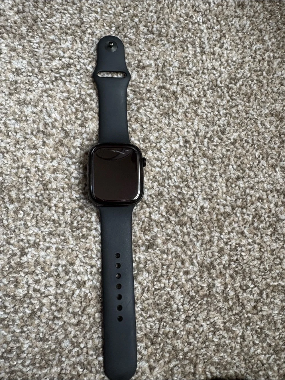 Apple Black Smartwatch with Black Silicone Band